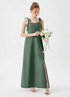 Azazie Rosey Junior Eucalyptus A-Line Sweetheart Neckline Stretch Crepe Dress image1