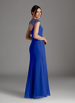 Azazie Blanchett Mother of the Bride Dresses Royal Blue Mermaid Sequins Chiffon Dress image3