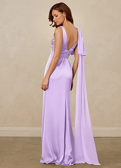 Christian Siriano Bridal for Azazie 1011 Bridesmaid Dresses Lilac Mermaid Bow Stretch Satin Dress image9
