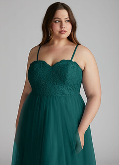 Azazie Roni Bridesmaid Dresses Peacock A-Line Sweetheart Neckline Tulle Convertible Dress image13
