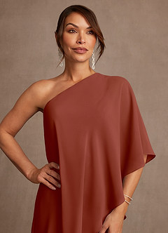 Azazie Wilma Mother of the Bride Dresses Auburn Sheath One Shoulder Floral Burnout Dress image6
