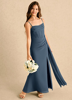 Azazie Moxie Girls Formal Flower Girl Klänningar Klänning A-Line i Chiffong Spets image4