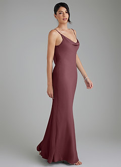 Azazie Veronica Bridesmaid Dresses Sangria Sheath Chiffon Dress image8