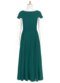 Azazie Payton Junior Peacock A-Line Bow Chiffon Dress image6