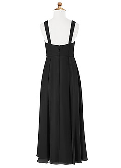 Azazie Simoan Junior Black A-Line Sweetheart Neckline Chiffon Dress image5