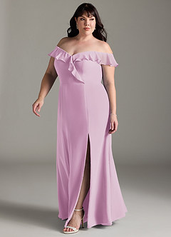 Azazie Sophie Bridesmaid Dresses Candy Pink A-Line Off the Shoulder Chiffon Convertible Dress image8