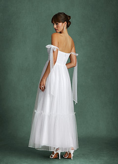 Azazie Angelica Wedding Dresses Diamond White A-Line Sweetheart Neckline Tulle Dress image3
