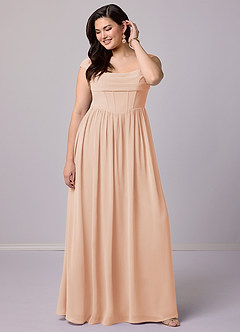Barbie ♥ Azazie Bridesmaid Dresses English Rose A-Line Corset Chiffon Dress image18