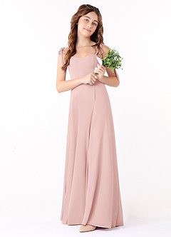 Azazie Rosey Junior Eucalyptus A-Line Sweetheart Neckline Chiffon Dress image1