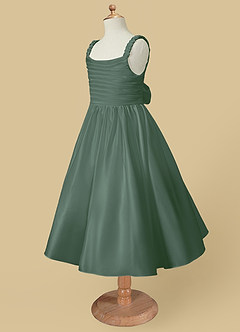Azazie Cutie Pie Flower Girl Dresses A-Line Pleated Matte Satin Dress image6