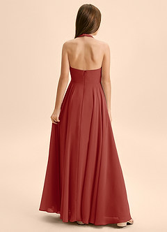 Azazie Kady Junior Terracotta A-Line Sweetheart Neckline Chiffon Dress image2