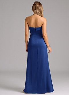 Azazie Aretha Bridesmaid Dresses Royal Blue A-Line Strapless Stretch Satin Convertible Dress image7