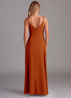 Azazie Daenerys Bridesmaid Dresses Paprika A-Line Cowl Chiffon Dress image2