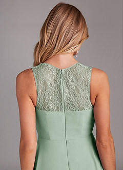 Azazie Vina Abiti da Damigella Abito A-Line in Chiffon Pizzo Agave image7