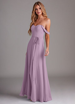 Azazie Aaron Bridesmaid Dresses Wisteria A-Line Off the Shoulder Chiffon Convertible Dress image5