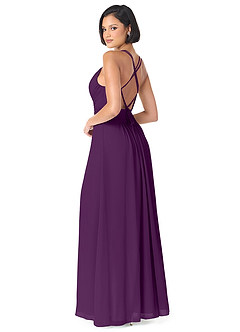 Azazie Farren Robes de demoiselle d'honneur Robe Trapèze Convertible en Mousseline de soie Plissée Grain De Raisin image5