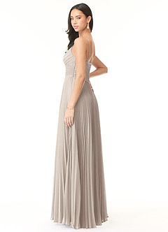 Azazie Vini Bridesmaid Dresses Frost A-Line V-Neck Pleated Chiffon Dress image4