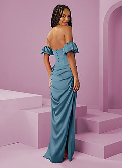 Barbie ♥ Azazie Bridesmaid Dresses Bermuda Sheath Off the Shoulder Stretch Satin Convertible Dress image2