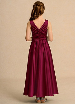 Azazie Ducky Girls Formal Flower Girl Klänningar Klä A-Line i Stretch Satin Plisserad image2