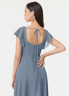 Azazie Bondi Bridesmaid Dresses Twilight A-Line Ruffled Chiffon Dress image3