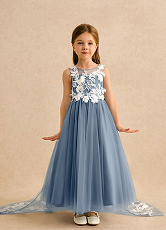 Azazie Mixie Flower Girl Klänningar Klä Balklänning i Spets image2