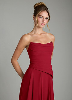 Azazie Gabriela Bridesmaid Dresses Scarlet A-Line Corset Chiffon Dress image10