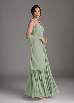 Azazie Kris Mother of the Bride Dresses Dusty Sage A-Line Sequins Chiffon Dress image3