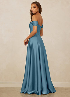 Christian Siriano Bridal for Azazie 1002 Bridesmaid Dresses Bermuda A-Line Off the Shoulder Stretch Satin Convertible Dress image3