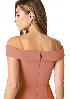 Azazie Lecia Jurken voor bruidsmeisjes Converteerbaar Jurk van Chiffon met rijk Off-the-shoulder geplooid Meer Gesneden image5