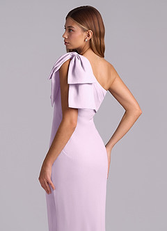 Azazie Yuanna 신부 들러리 드레스 인어 한쪽 어깨 쉬폰 바닥 길이 드레스 image8