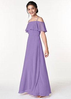 Azazie Maggie Junior Tahiti A-Line Off the Shoulder Chiffon Dress image5