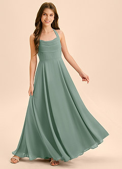 Azazie Kady Junior Dusty Rose A-Line Sweetheart Neckline Chiffon Dress image4