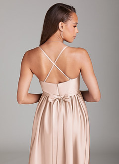 Azazie Llana Abiti da damigella d'onore premaman Abito A-Line Con Tasche Raso Elasticizzato Floor-Length image4