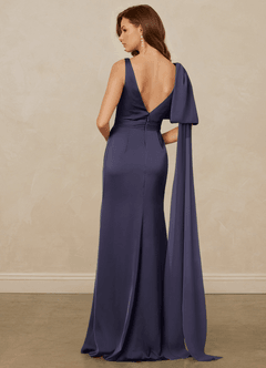 Christian Siriano Bridal for Azazie 1011 Bridesmaid Dresses Stormy Mermaid Bow Stretch Satin Dress image2