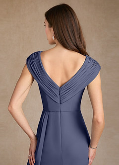 Azazie Bronson Abiti per la Madre della Sposa Abito A-Line in Chiffon Plissettato Stormy image6