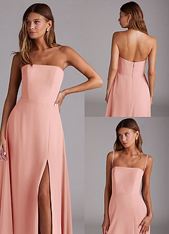 Azazie Wren Bridesmaid Dresses Rosette A-Line Side Slit Chiffon Convertible Dress image9