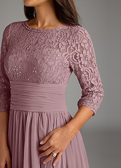 Azazie Olga Mother of the Bride Dresses Dusty Rose A-Line Lace Chiffon Dress image7