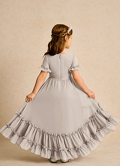 Azazie Kass vestidos de niña de las flores Vestido de Escarcha de Gasa de Corte En A con Plisado image3