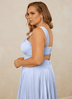 Christian Siriano Bridal for Azazie 1009 Bridesmaid Dresses Ice A-Line Pleated Chiffon Dress image10