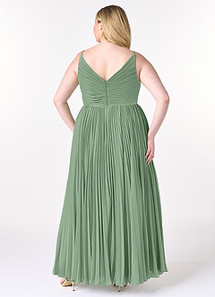 Azazie Raychelle Bridesmaid Dresses Matcha A-Line V-Neck Chiffon Dress image8