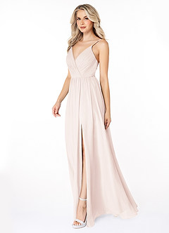 Azazie Gracie Bridesmaid Dresses Rose Petal A-Line Pleated Chiffon Dress image4