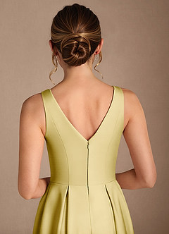 Azazie Fulton Abiti per la Madre della Sposa Abito A-Line in Raso Elasticizzato Plissettato Sorbetto Al Limone image6