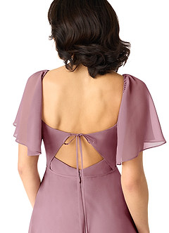 Azazie Chloe Bridesmaid Dresses Vintage Mauve A-Line Sweetheart Neckline Chiffon Dress image3