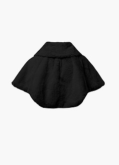front Flower Girl Faux Fur Collared Cape