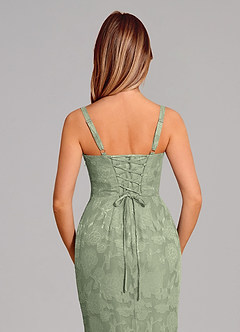 Azazie Aubrey Jurken voor bruidsmeisjes Jurk van Bloemen Burn-out met Zeemeermin Boog Agave image2