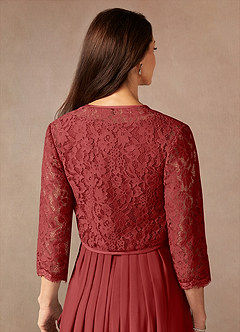 Azazie Ainsling Kleider für die Brautmutter A-Linie Quadratischer Ausschnitt Spitze Chiffon Kleid Rost image9