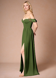 Maxi jurk Ginevra Olijfgroen image8