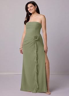 Barbie ♥ Azazie Bridesmaid Dresses Pistachio Sheath Strapless Chiffon Convertible Dress image10