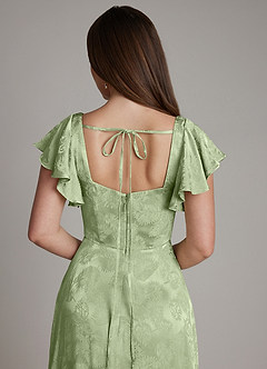 Azazie Keya Brudtärnklänningar Klä av A-Linje i Jacquard Rynkad Salviagrön Jacquard image2