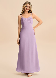 Azazie Jordyn Junior Wisteria A-Line Sweetheart Neckline Chiffon Dress image3